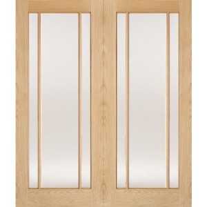 Internal Oak Lincoln Glazed Pairs Doors