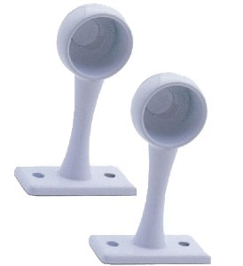 Rothley Standard End Brackets White Finish 19mm (Pack of 2)