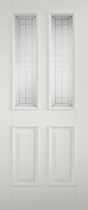 External Tricoya Double Glazed Malton Door with Decorative Glass