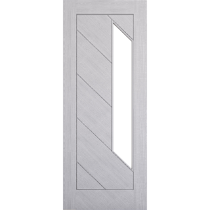 Internal Pre-Finished Light Grey Ash Torino Clear Glazed Door