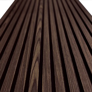 Acoustic Wooden Slat Panel - Smoked Walnut