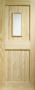 External Pine 1 Light Stable Door with Clear Glass