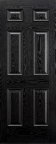 External GRP Composite Colonial 6P Black and White Door