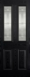External GRP Composite Malton Black and White Glazed Door