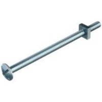 M6 x 100 Dome Cup Square Hexagon Bolt Bright Zinc Plated