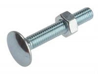 M6 x 50 Dome Cup Square Hexagon Bolt Bright Zinc Plated