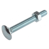 M8x100 Dome Cup Square Hexagon Bolt Bright Zinc Plated