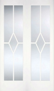 Internal Primed White Reims Glazed Solid Door Pairs