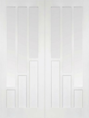 Internal Primed White Coventry Glazed Solid Door Pairs