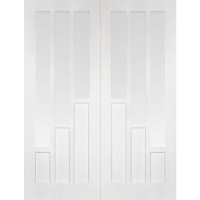 Internal Primed White Coventry Glazed Solid Door Pairs