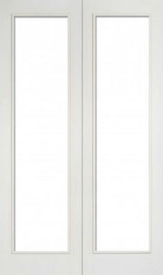 Internal Primed White Pattern 20 Glazed Solid Door Pairs